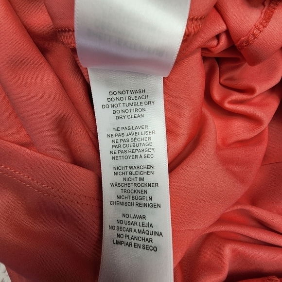 Adrianna Papell Beach Coral Knit Crepe Pleated Mini Dress Size 6 NWT - Picture 10 of 11